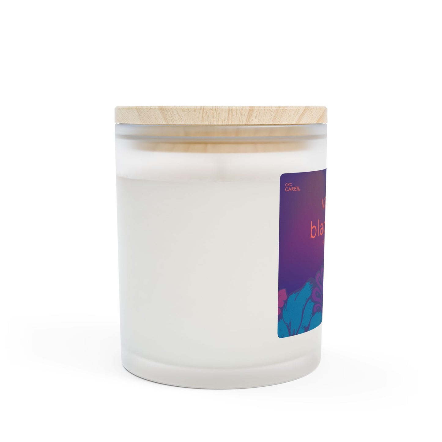 CKC Cares' Zen Collection: Vanilla Blackberry Frosted Glass Candle - A Digital Reset Companion for Burnout Recovery