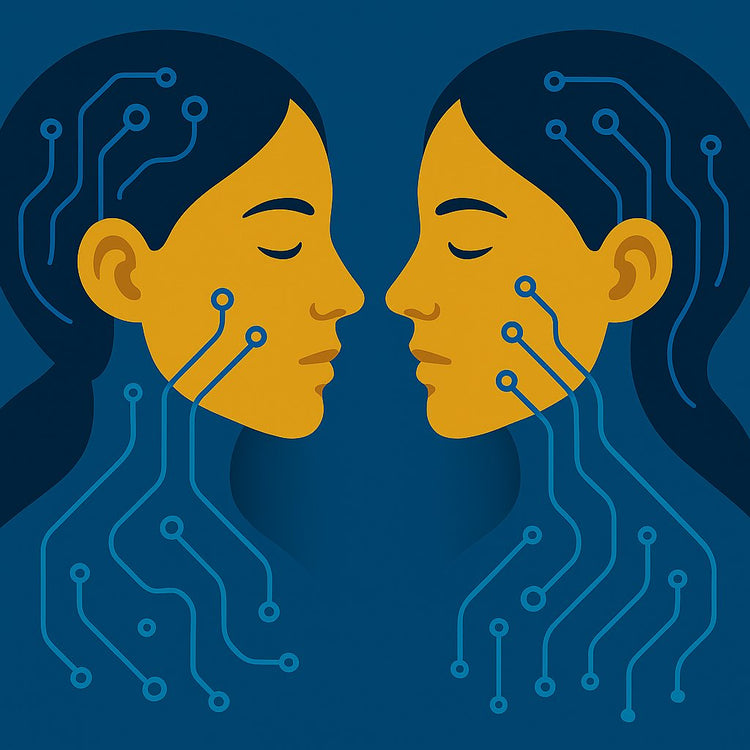 Digital Twin Self concept illustration, CKC Cares ethical leadership coaching