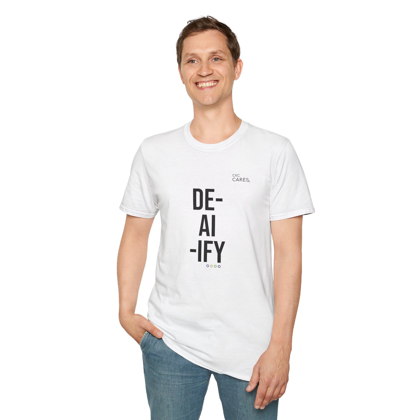 DE-AI-IFY 'Reclaim Your Meaning’ Human-First Unisex T-Shirt (White)| CKC Cares