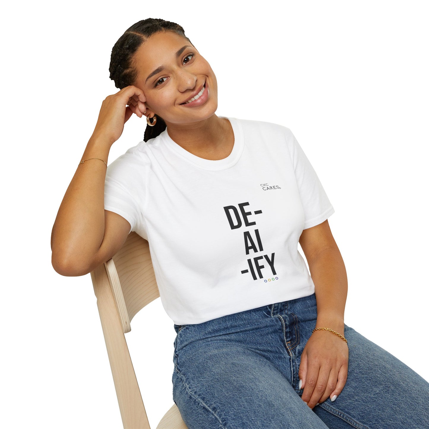 DE-AI-IFY 'Reclaim Your Meaning’ Human-First Unisex T-Shirt (White)| CKC Cares